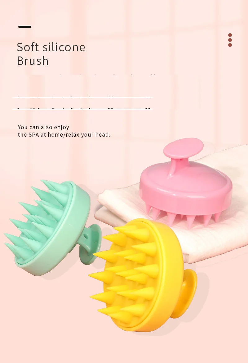 

Silicone Shampoo Brush Head Scalp Massage Comb Hair Washing Comb Body Massage Brush Bath Shower Brush Salon Hairdressing Tool