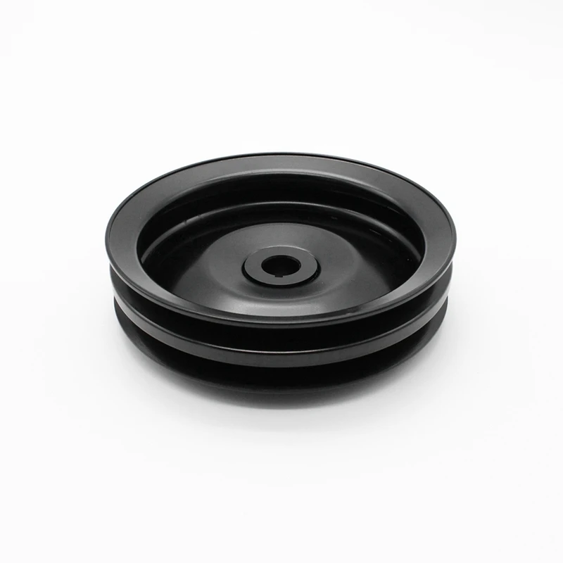 Black Double Groove Power Steering Pump Pulley Key Way Accessory For GM SBC BBC Chevy 350 454