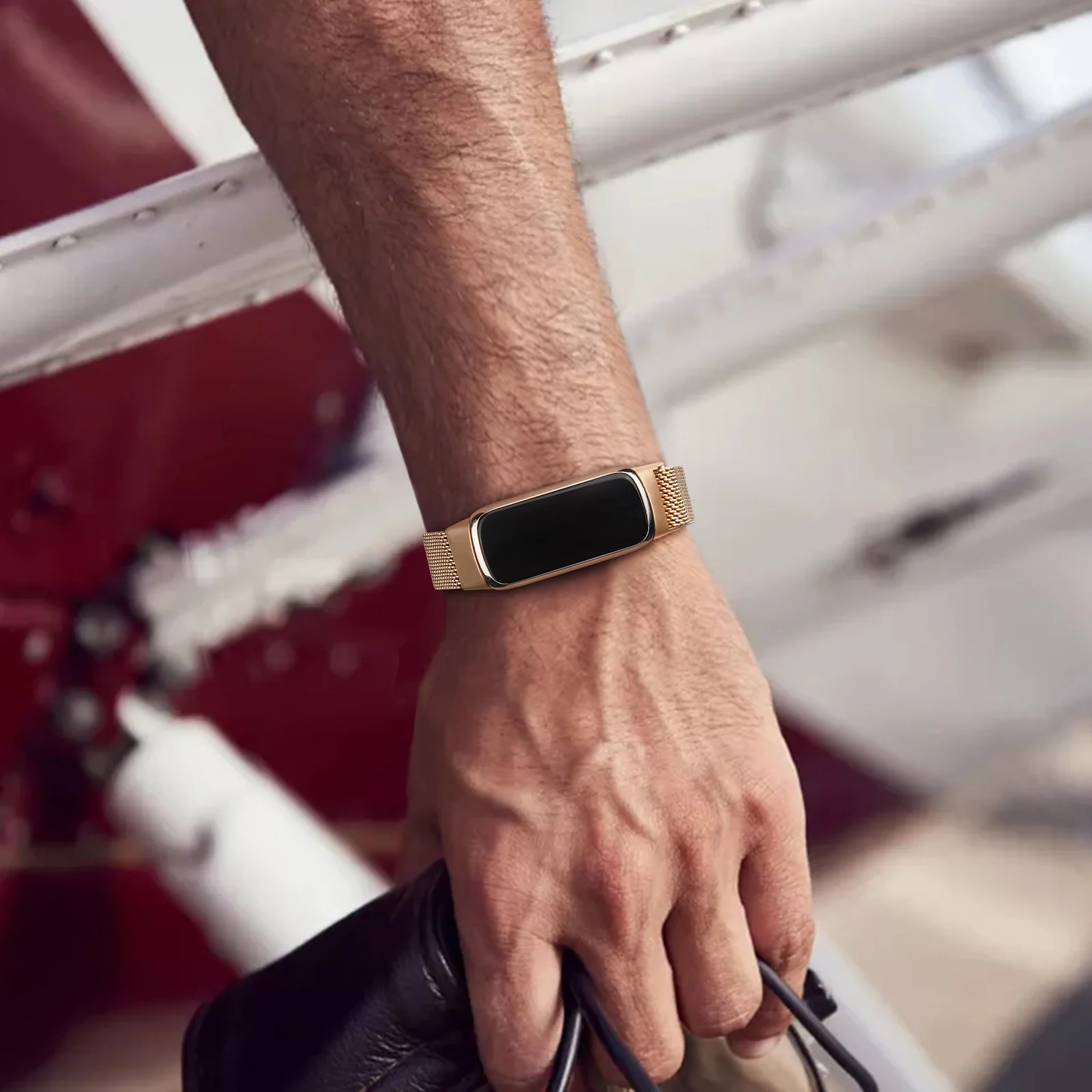 Enhanced Metal Magnetic Strap for Fitbit Luxe - Sporty Smart Watchband Accessories & Replacement Bracelet Wristband