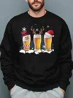 Men's Christmas Fashion Crew Neck Sweatshirt |   Trendy Fall/Winter Streetwear, Casual Comfortable.