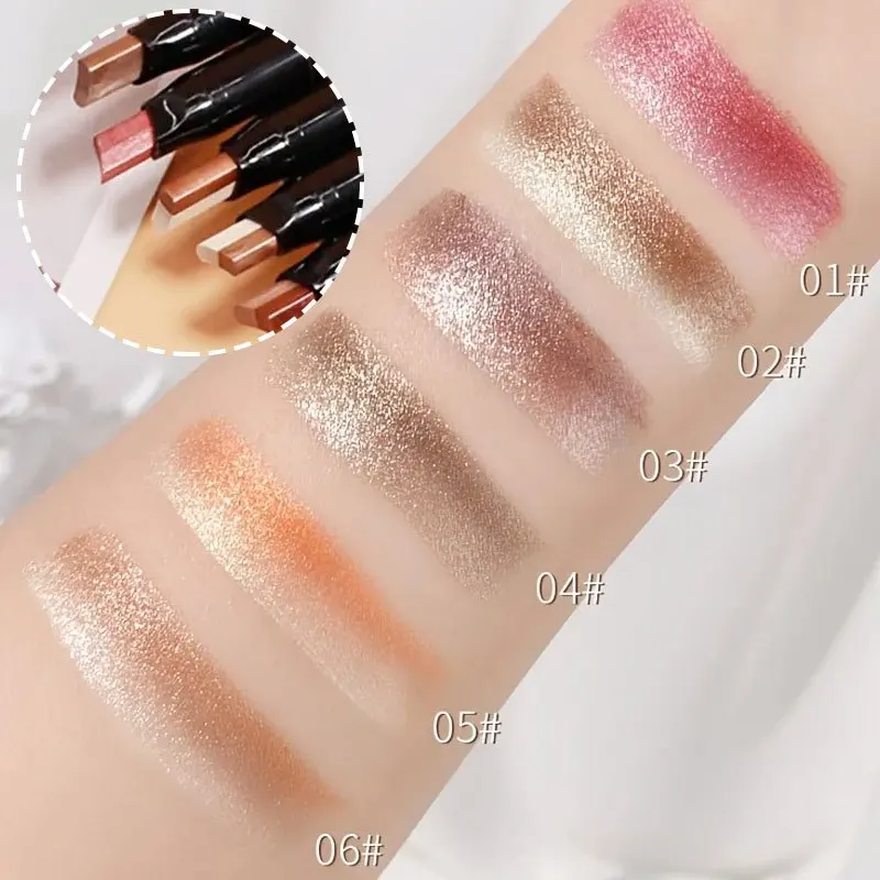 Glitter Double Color Gradient Eyeshadow Stick Pencil Two Tone Shimmer Metallic Lazy Eye Shadow Pen Waterproof 2 in 1 Eye Makeup 4 Glitter Double Color Gradient Eyeshadow Stick Pencil Two Tone Shimmer Metallic Lazy Eye Shadow Pen Waterproof 2 in 1 Eye Makeup 4