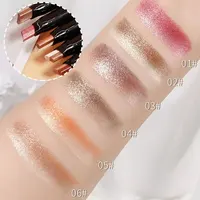 Glitter Double Color Gradient Eyeshadow Stick Pencil Two Tone Shimmer Metallic Lazy Eye Shadow Pen Waterproof 2 in 1 Eye Makeup 4
