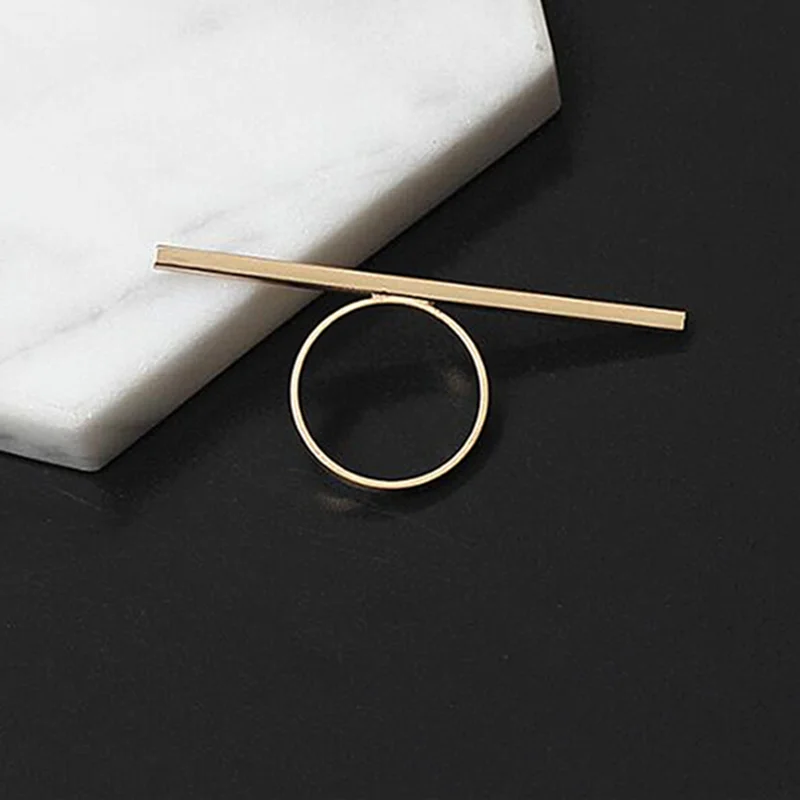 Finger Ring Jewelry Accessories One Word Ring Metal Long Bar Rings Punk Exaggerated Knuckle Joint Rings For Women Finger Accessories Jewelry Gift