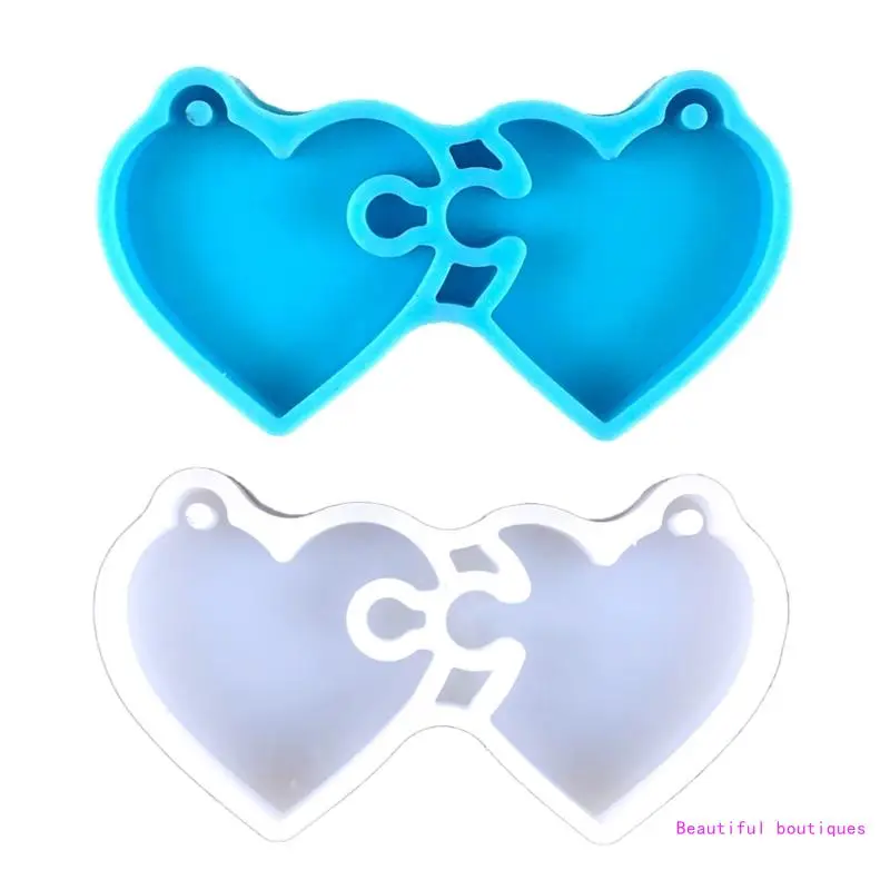 Keychain Silicone Mold Keychain Charms Resin Mold Love-Heart Epoxy Resin Casting Molds for DIY Crafts Car Home Decors DropShip