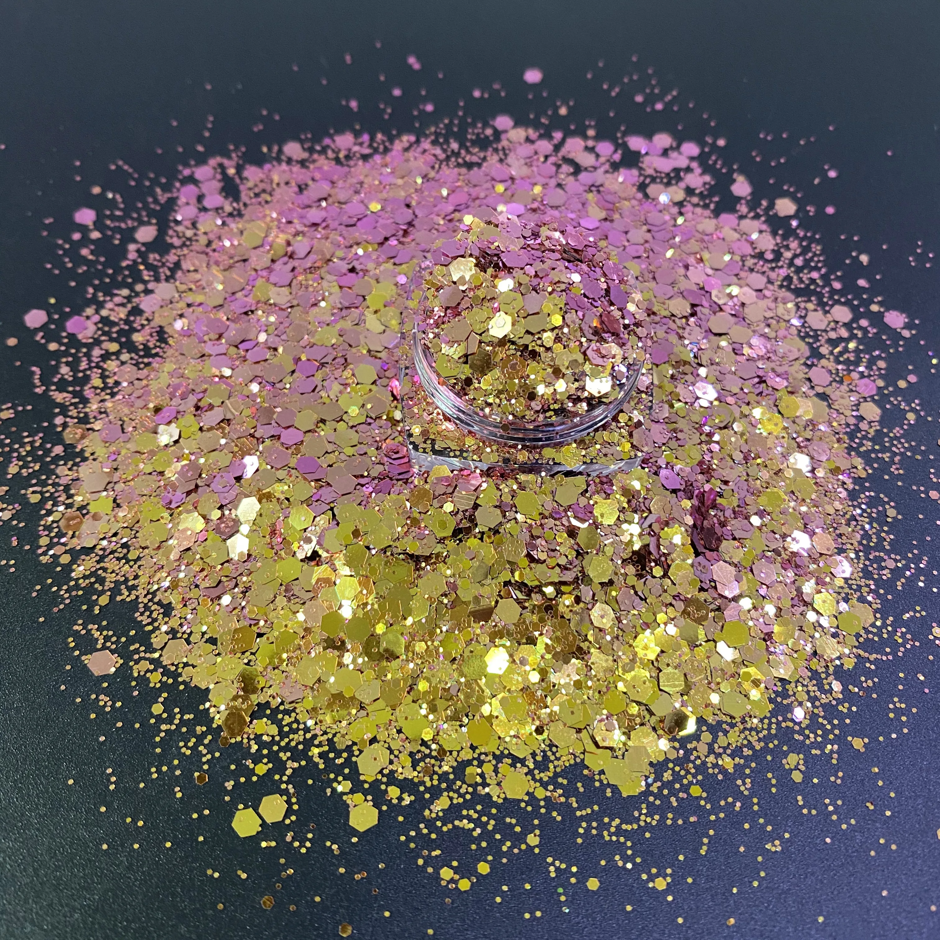 10g/Bag Rainbow Chameleon Nail Sequins Hexagon Holographic Chunky flakes Glitter for Decoration