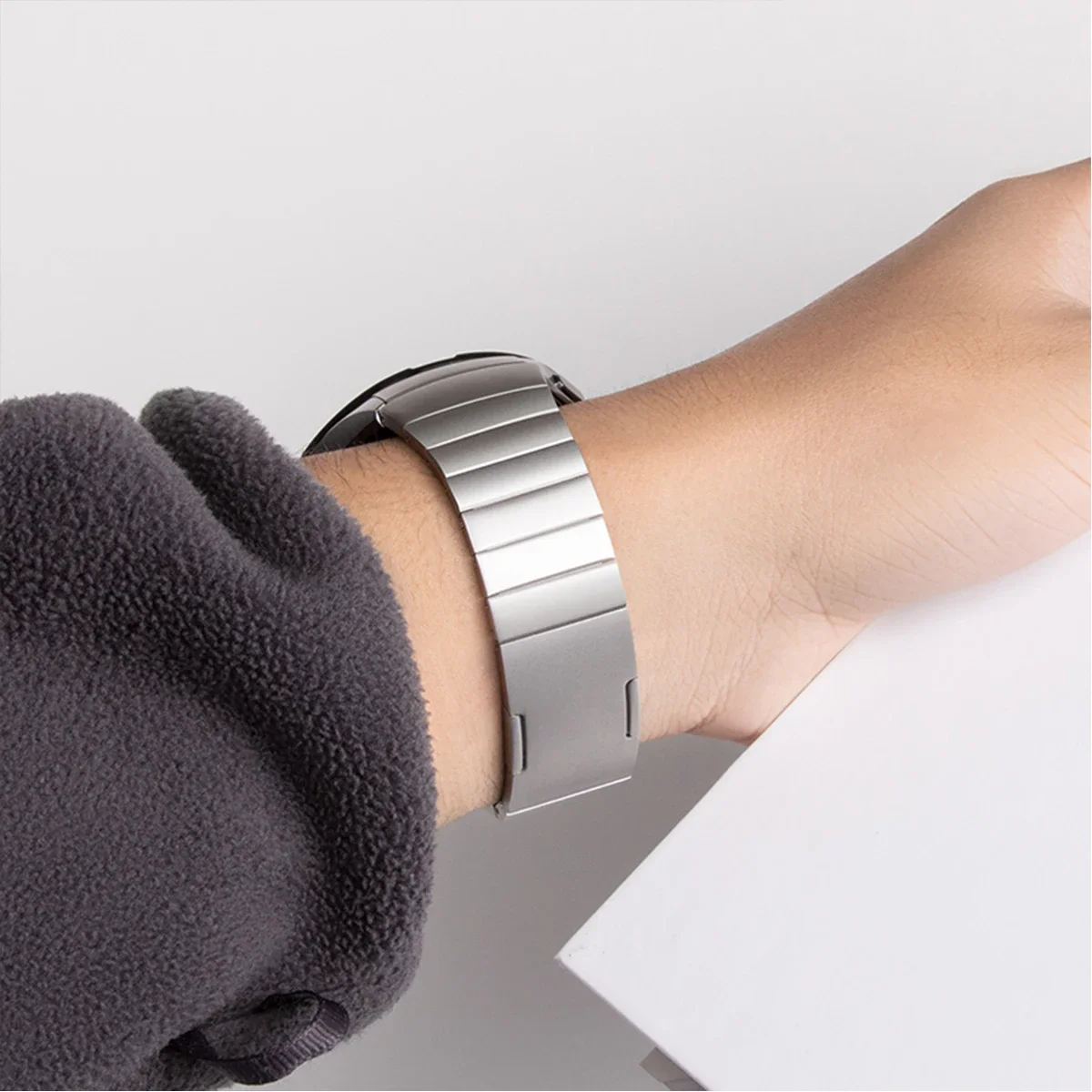 Sleek 22mm No Gaps Metal Link Bracelet Watchband Replacement Strap