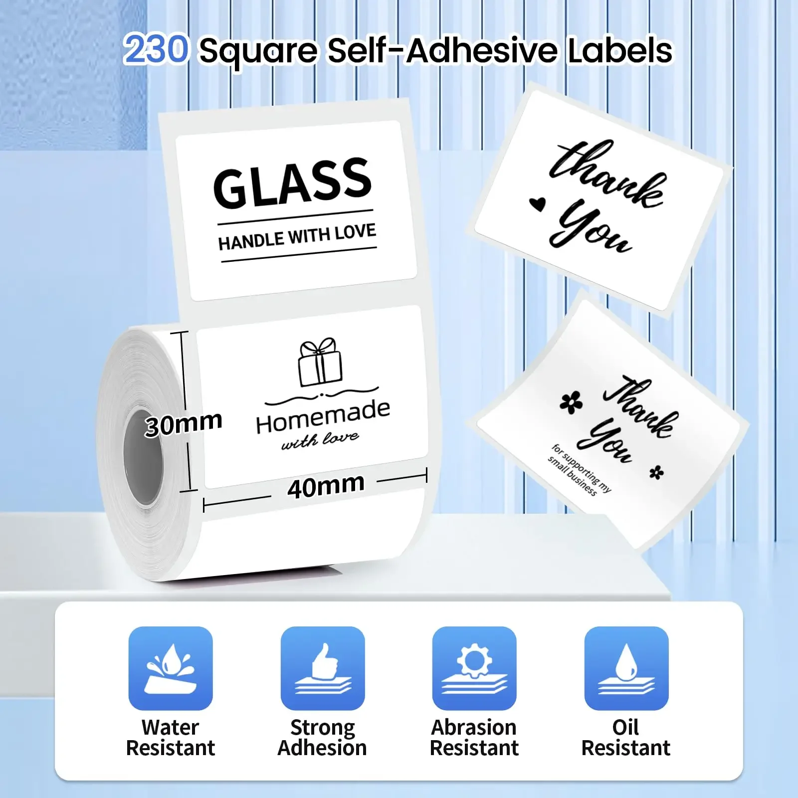 30/40/50/80mm Maker Paper M110 Thermal Sticker Labels Paper For Small Business/Home Use Barcode Labels Address