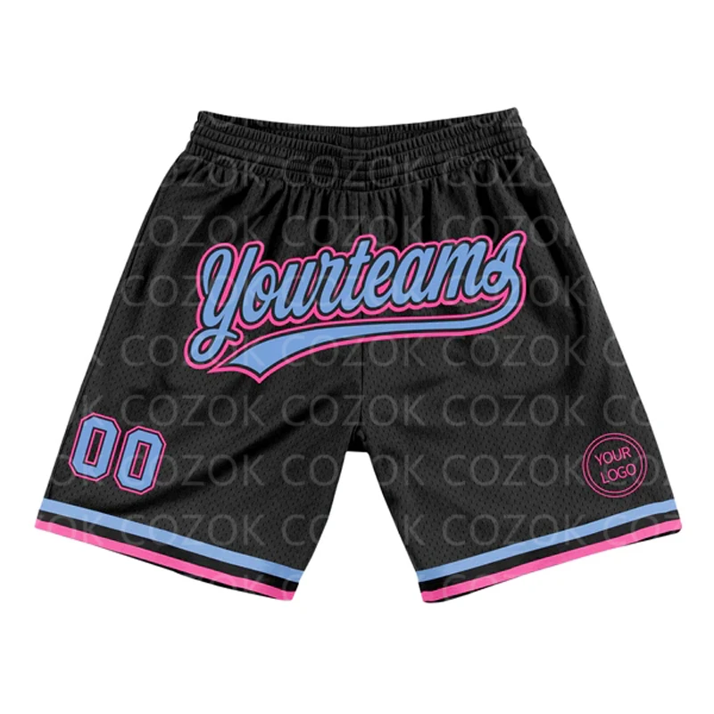 Custom Black Yellow Authentic Basketball Shorts 3D Printed Men Shorts Name Mumber Quick Drying Beach Shorts