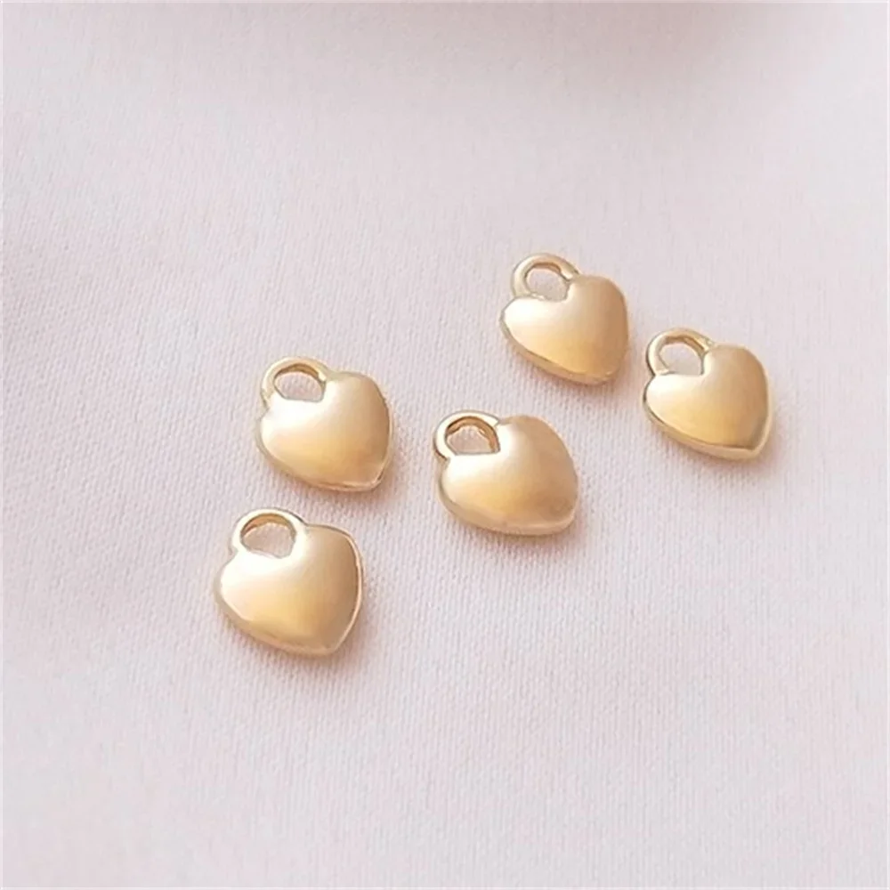 

14K Package Gold Peach Heart Drops Small Pendant Love-shaped Tail Chain Pendant Diy Bracelet Jewelry Pendant Accessories K228