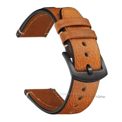Vintage-Inspired Leather Watchband - 22mm (Light brown-black)