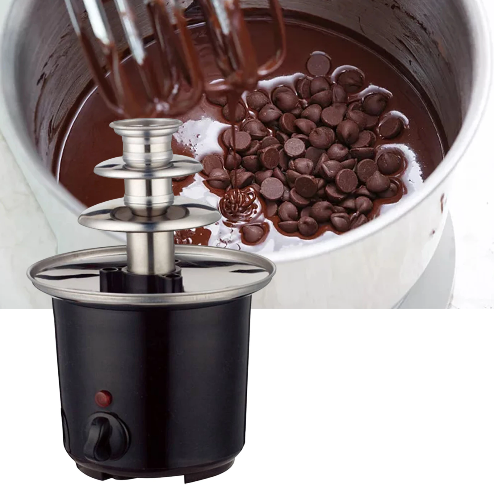 Mini Chocolate Fountain Three Layers Creative Design EU Plug Mini Chocolate Melting Pot for Cheese