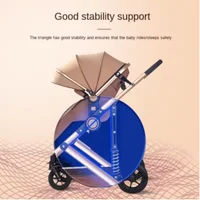 Poussette pour nouveau-né avec roues en caoutchouc amortissantes, utilisable en quatre saisons, pliable dans les deux sens, panier de couchage léger, poussette bébé 4
