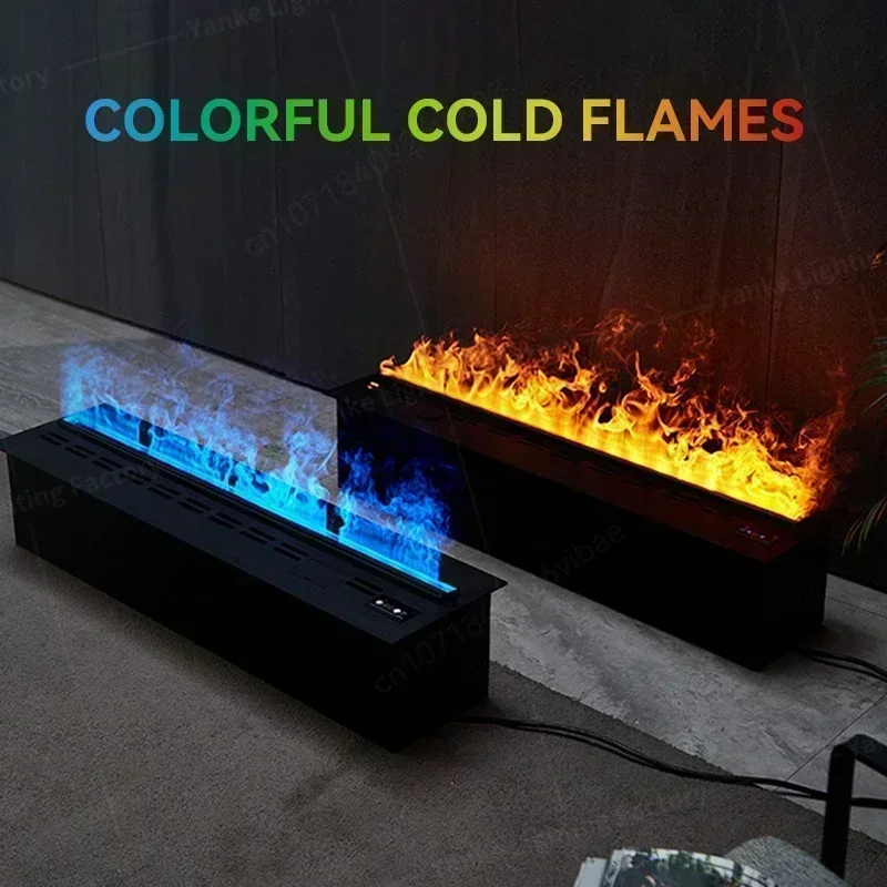 3D Water Electric Fireplace Remote Control APP Mist Fireplace Embedded Realistic Mist Flame Interior Decoration Steam