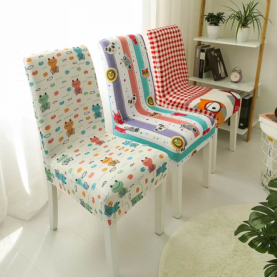 Elastic Chair Covers Dining Room Spandex Stretch Office Case Printed Slipcovers Removable Home Decoration |