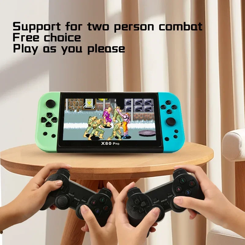 HOT X80 Pro Handheld Game Console Intelligent Retro Arcade Game Console Video Music Player 7-inch Display Portable Game Console