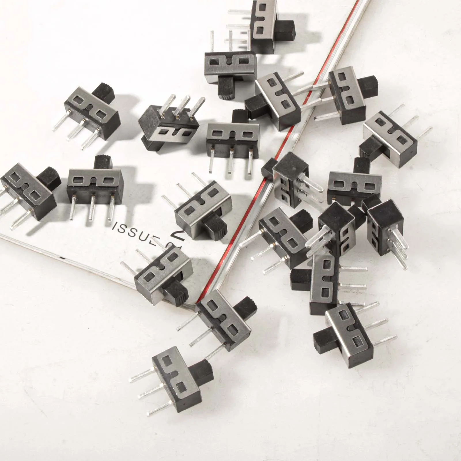 20pcs Micro Slide Switch,High Knob Vertical Slide Switch SPDT 3 Pin 2 Position 1p2t Panel SS-12D10