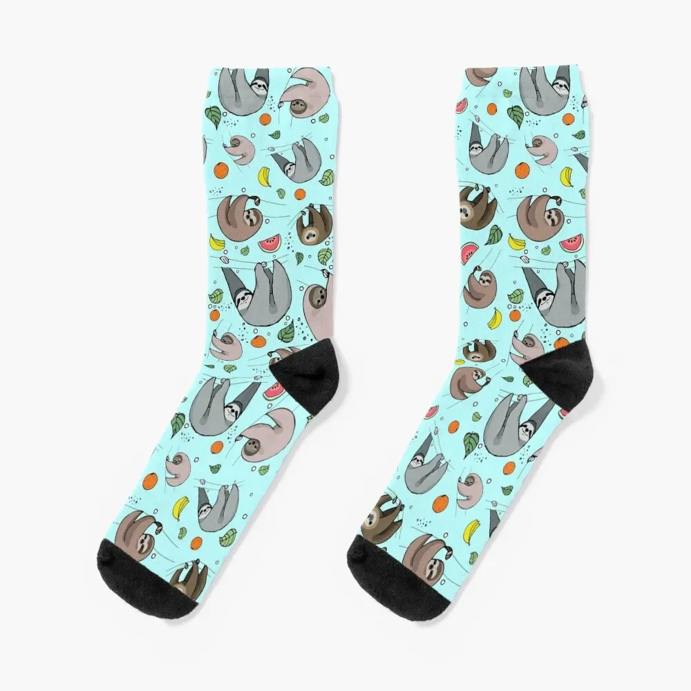 

Sloths in Blue Socks hip hop Antiskid soccer winter gifts Girl'S Socks Men's