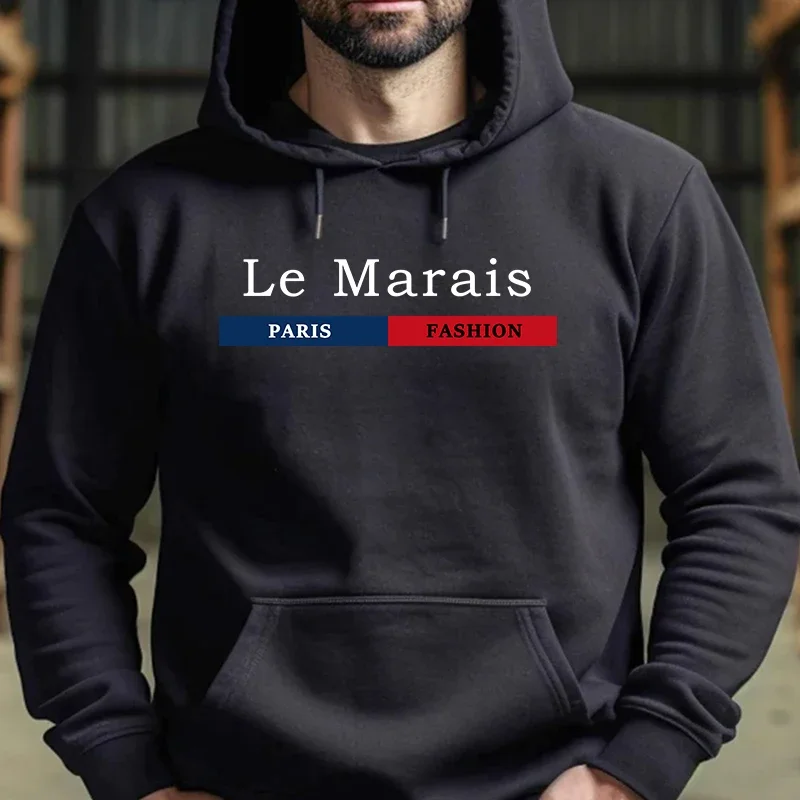 Men's Solid Color Hooded Sweatshirt Long Sleeved Pullover