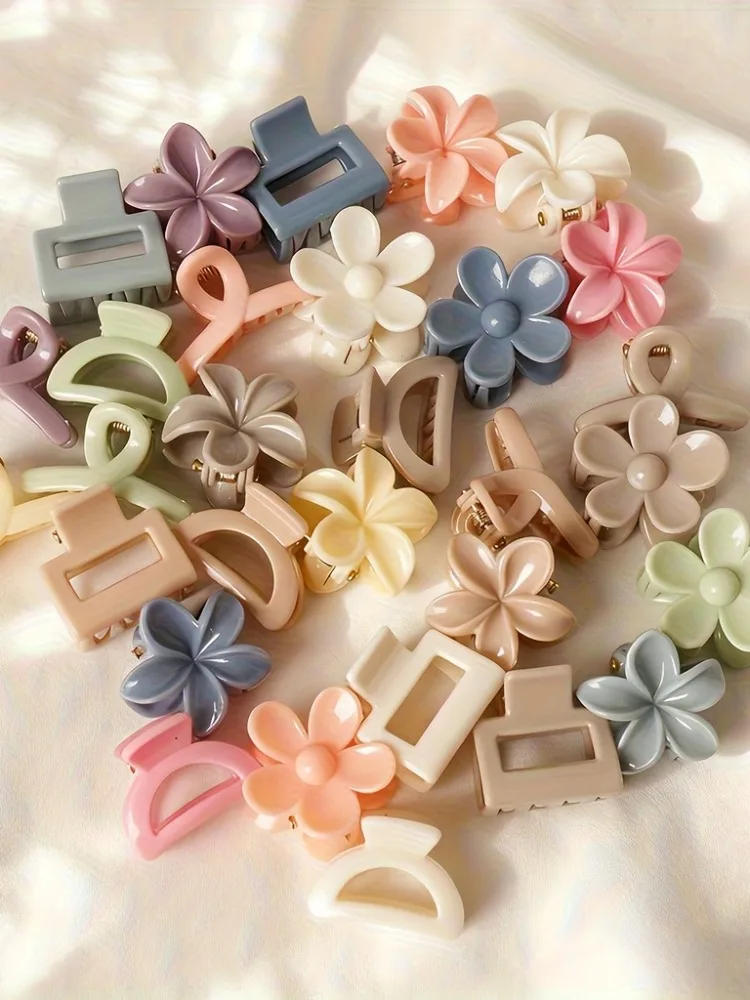 30-teiliges, zufällig gemischtes Set aus schlichten, minimalistischen, kleinen Haarspangen mit rutschfesten Griffen und multifunktionalen Eigenschaften, perfekt – Detail 2