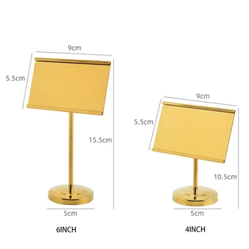 1pcs Business Card Holder Golden/Silver Metal Photo Clip Place Card Holder Stand Romantic Wedding Banquet Party Table Decoration 6