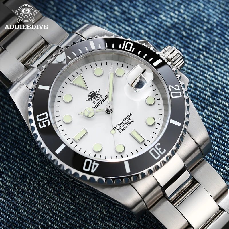 ADDIESDIVE New Men's Automatic Mechanical Watches 41mm Sapphire 316L Stainless Steel 300M Waterproof Diver Watch Reloj Hombre