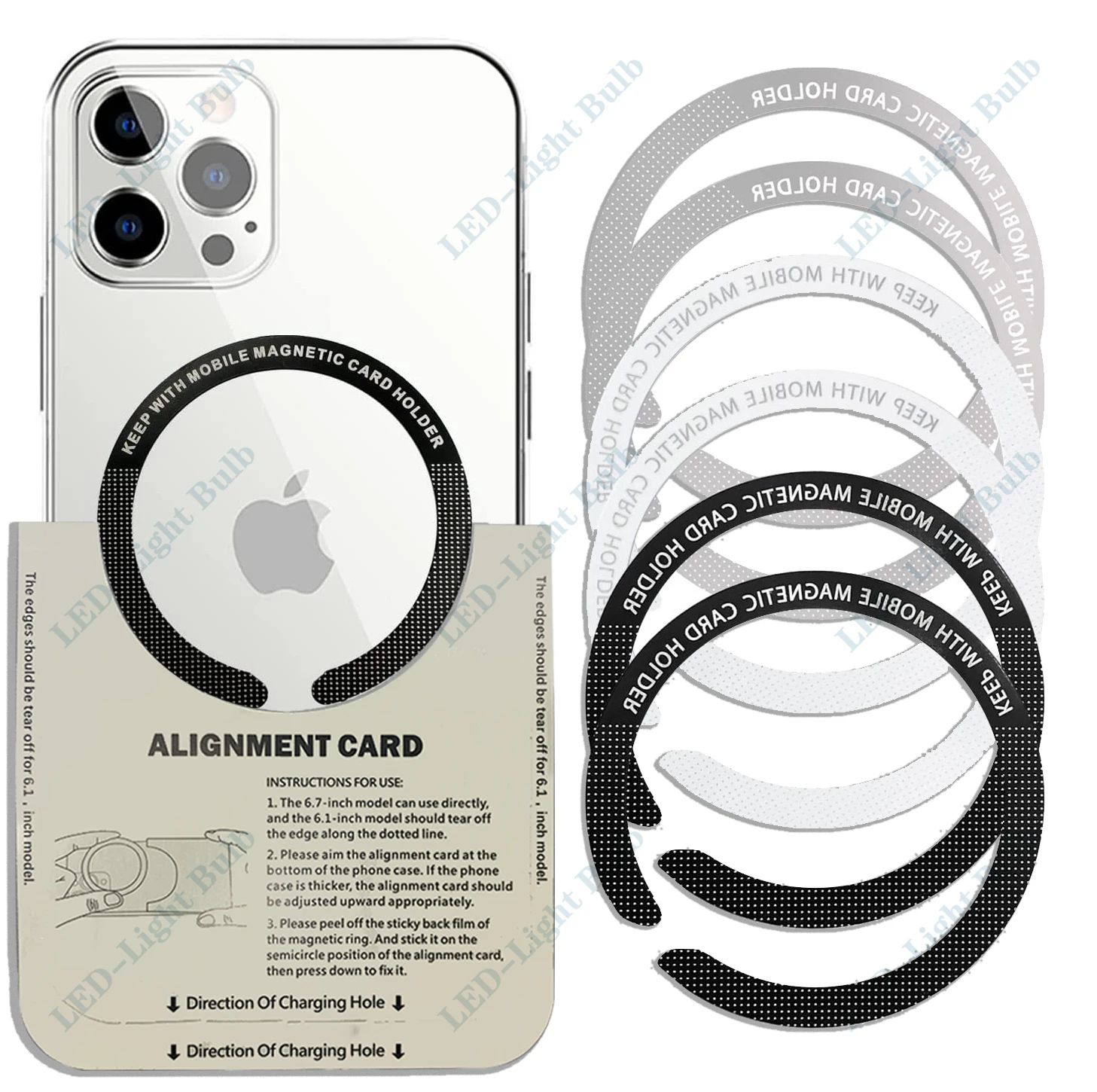 Magsafe 마그네틱 플레이트 링에 대 한 6Pcs 범용 금속 스티커 지원 자석 자동차 홀더에 대 한 무선 충전기 금속 플레..