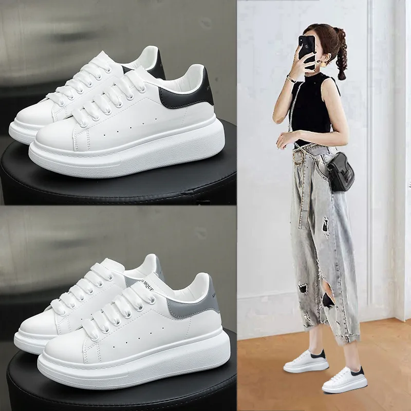 Women's Running Shoes Fashion Breathable Walking Sneakers Thick Sole Platform Shoes Women Feminino White Vulcanized Sneakers