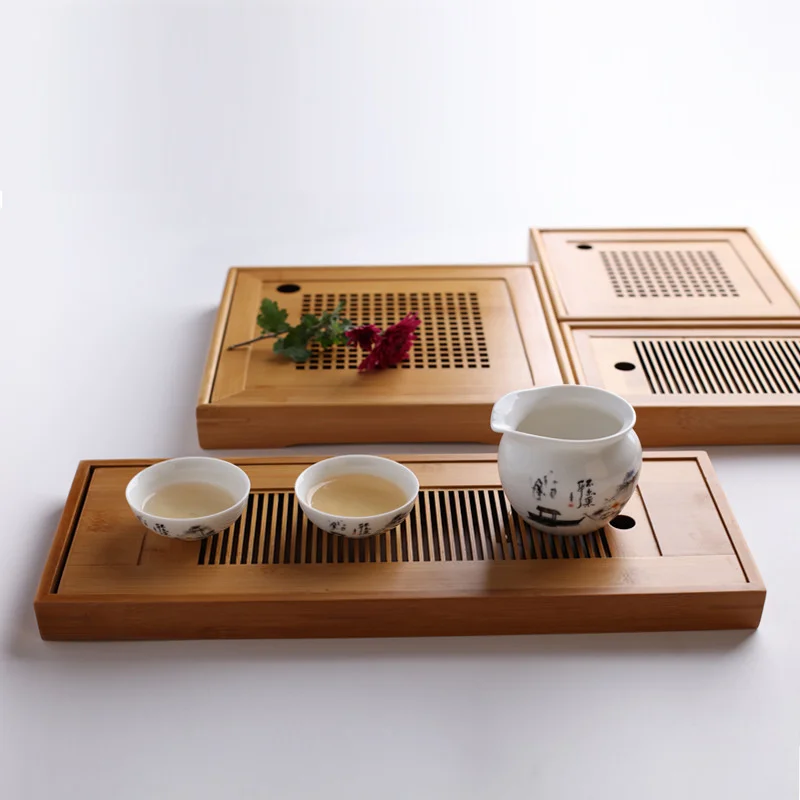 Solid Wood Tea Tray Drainage Water Storage Kung Fu Tea Set Drawer Tea Room Board Table Chinese