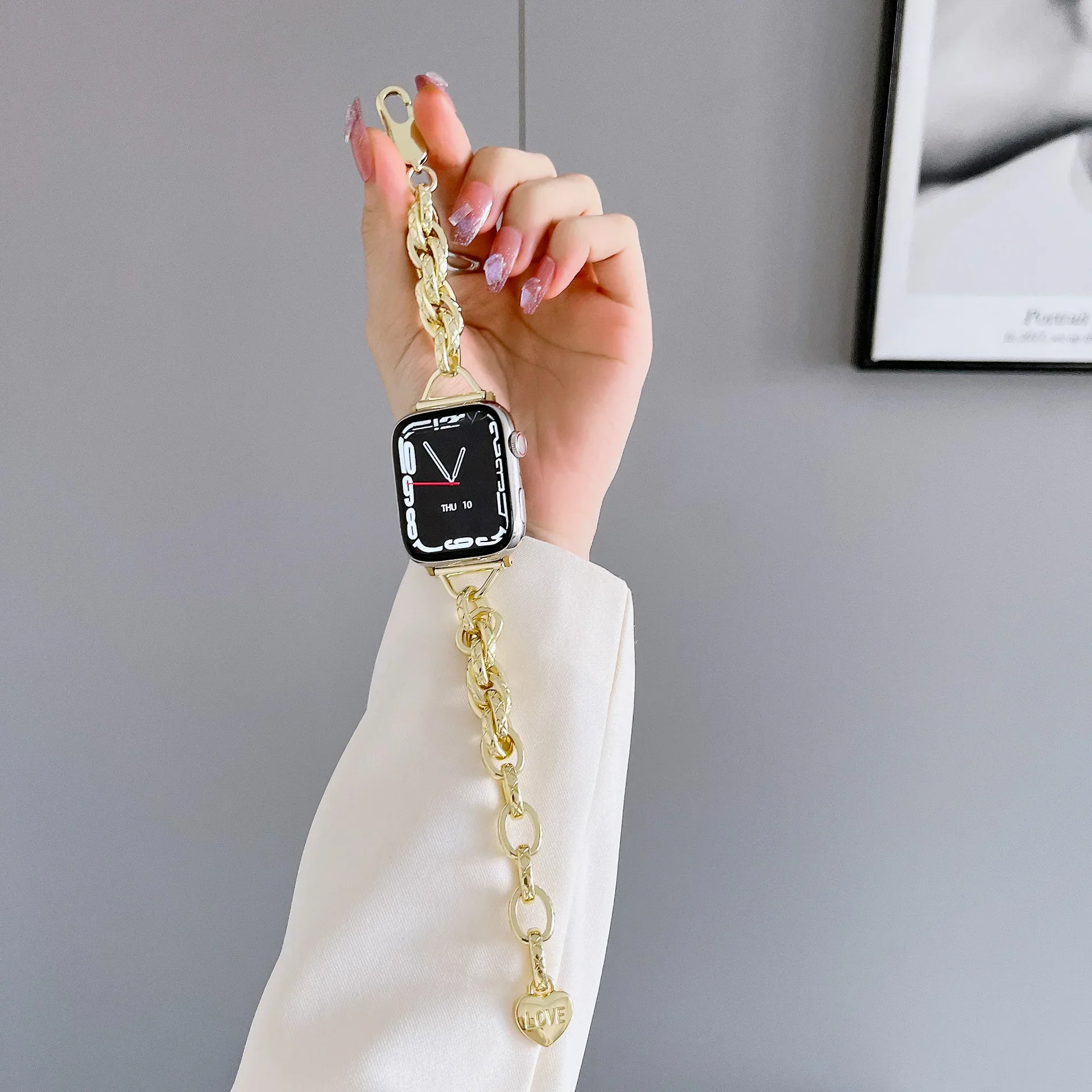 Watchbands Gold Bracelet For Apple Watch Band 8 Se Ultra 7 6 5 4 3 2 1 Luxury Wristband For Iwatch Bands Pulseira 40mm 44mm 45mm