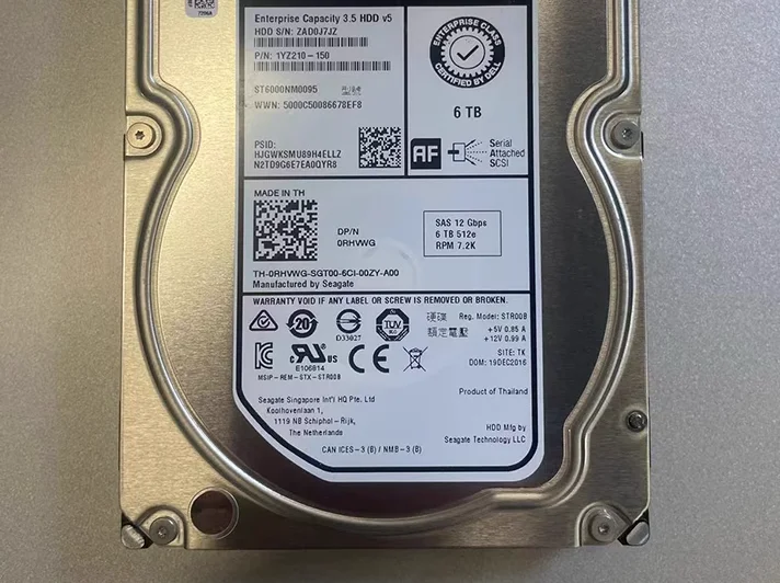 For 0RHVWG 0MM81X ST6000NM0095 6T SAS 3 5 256M 12GB server hard drive