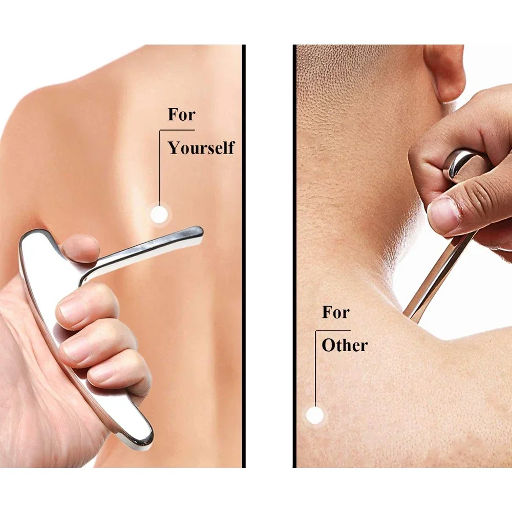 Stainless Steel Manual Deep Tissue Massage Tool Trigger Point Massage T-Bar Full Body Massage Tool Full Body Fascial Relaxation