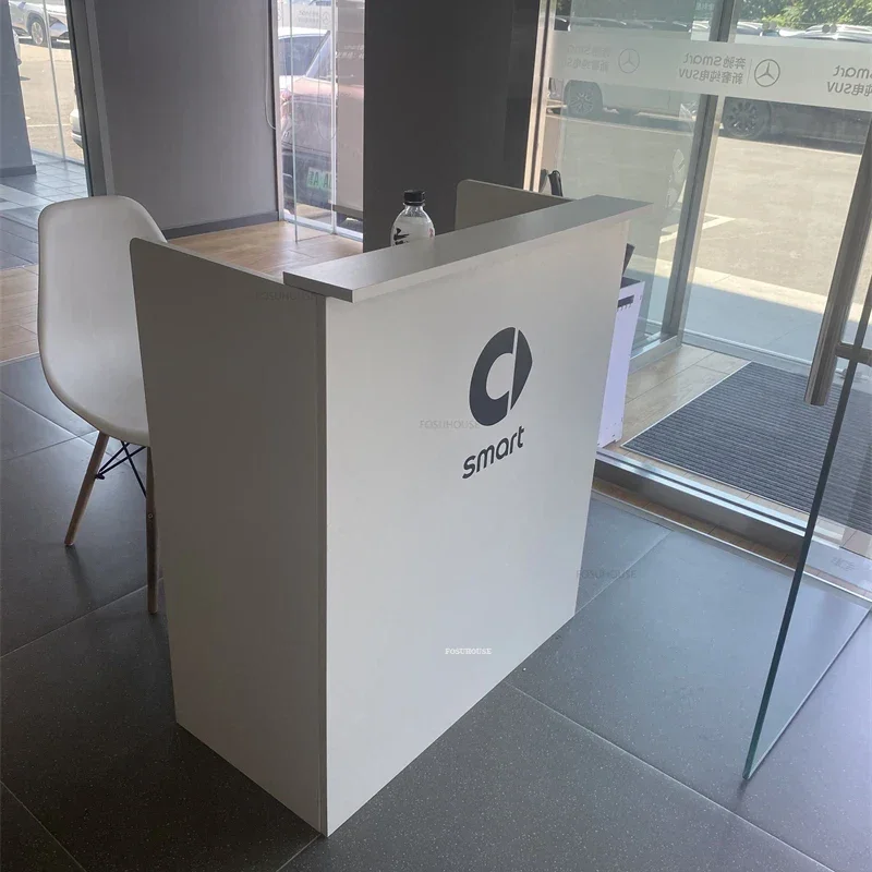 Beauty Salon Wooden Reception Desks Nordic Cashier Counter with Drawer Simple Shop Bar Small Front Desk Italian Office Furniture