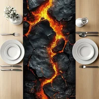 Chemin de table effet lave volcanique, Décoration de fête estivale pour table à manger, table basse, bureau, accessoire de table pour cuisine et restaurant 4