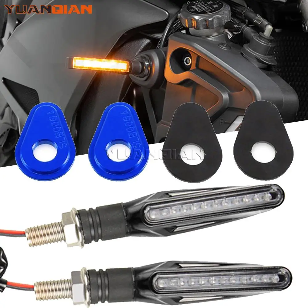 Led Front Turn Signal Mount Plates Motorcycle Turn Signals Indicator Adapter Spacers For Yamaha Yzf-R7 Tenere 700 2019 2020 2021