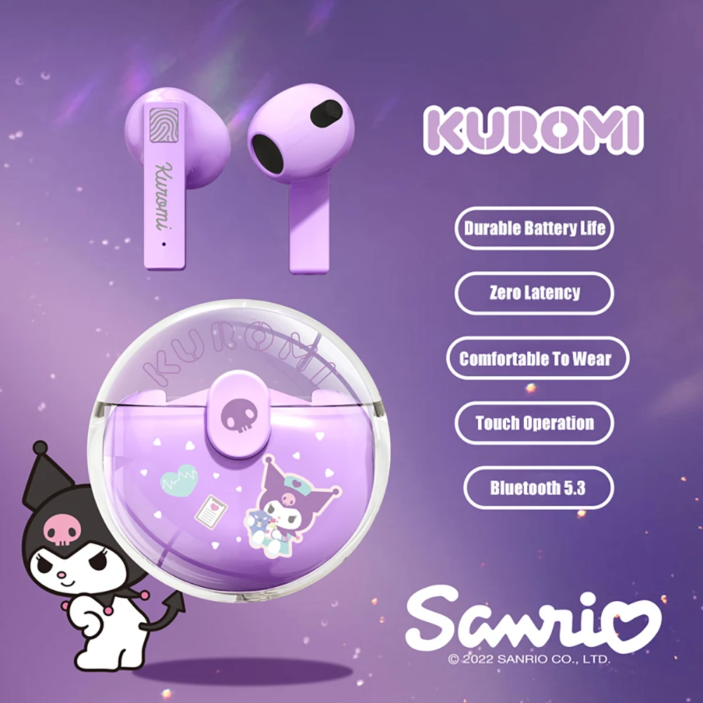 Hello Kitty Bluetooth Headphones Kuromi True Wireless Headset My Melody