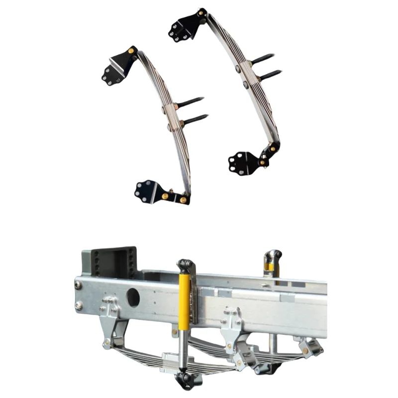Front Suspension Steel Plate Lifting Ears Assembly Shock Absorber Set for Tamiya 1/14 Truck Scania 770s Benz Actros Volvo Parts 4