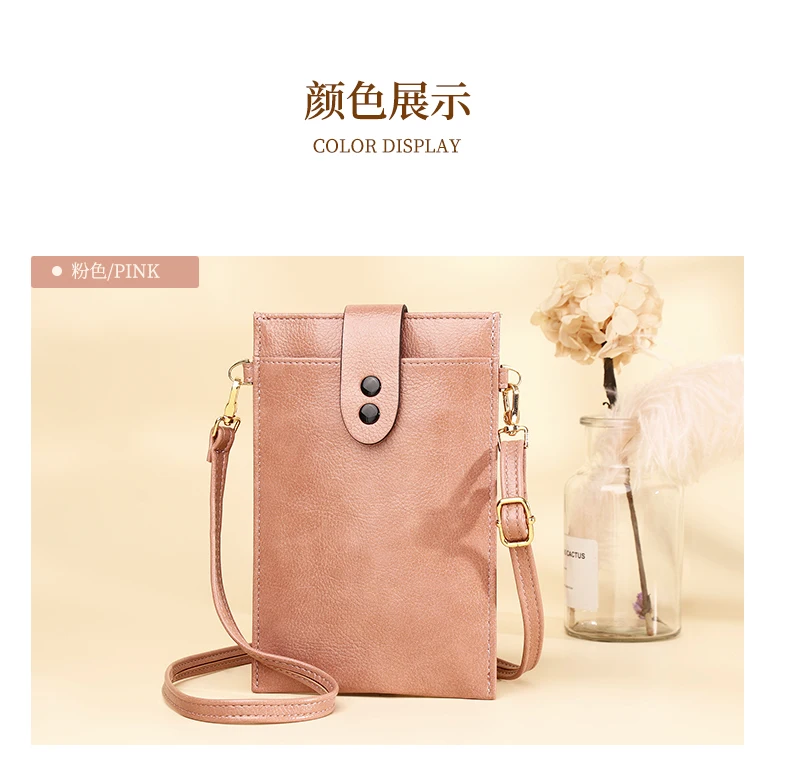 Women's Minimalist Messenger Bag Soft PU Leather Shoulder Wallet Ladies Crossbody Mobile Phone Purse Female Card Holder