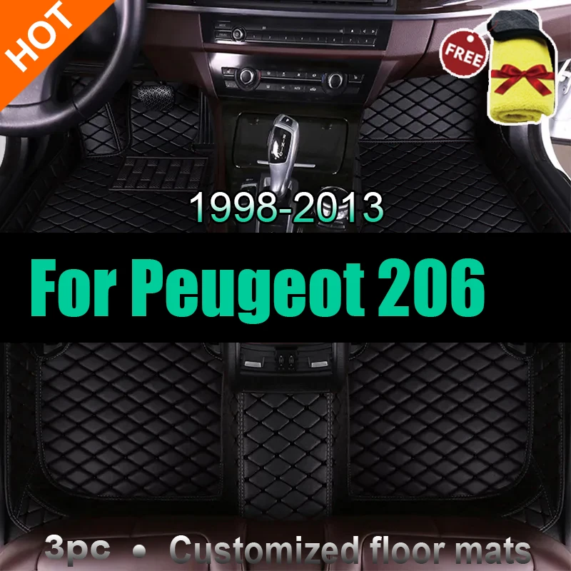

Автомобильные коврики для Peugeot 206 206 + 1998 ~ 2013, коврики, роскошные кожаные коврики, интерьерные детали, автомобильные аксессуары 1999 2000 2001 2002