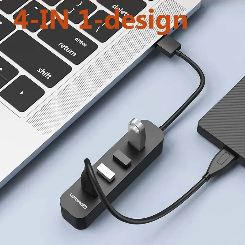 USB 3.0 Hub 4 Ports(USB 3.0X1+USB 2.0X3) Multiple USB HUB USB 2.0/USB 3.0 Splitter Hub for PC Laptop U-disk Mobils windows&Mac - 3