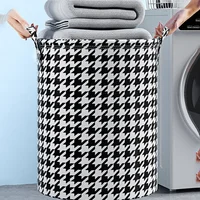 New Print Laundry Basket Portable Foldable Home Laundry Storage Bag Cotton Linen Hamper For Kids Toys Dirty Clothes Basket 2