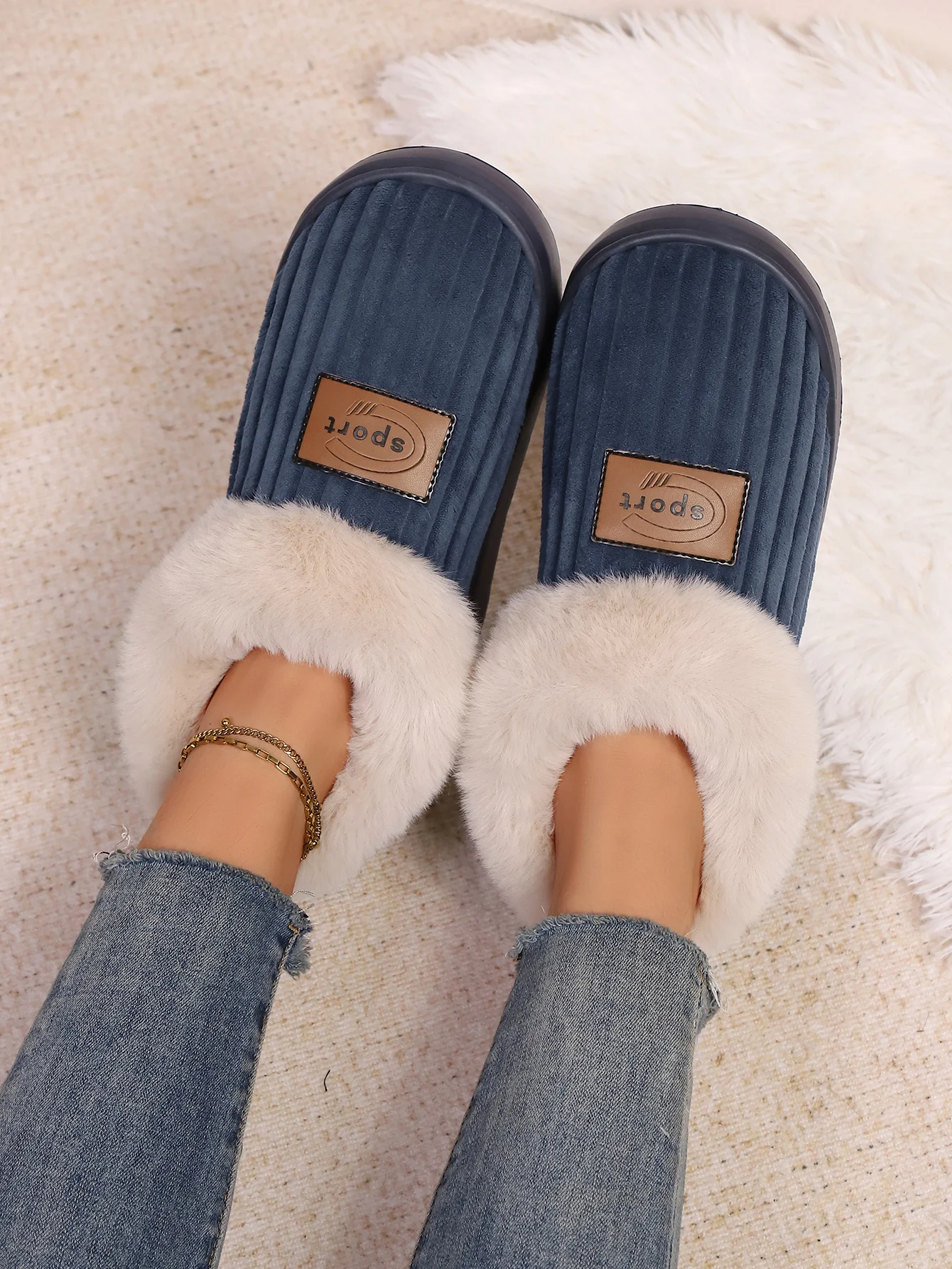 Comfortable plush slippers for women and men - ideal for cold Canadian mornings