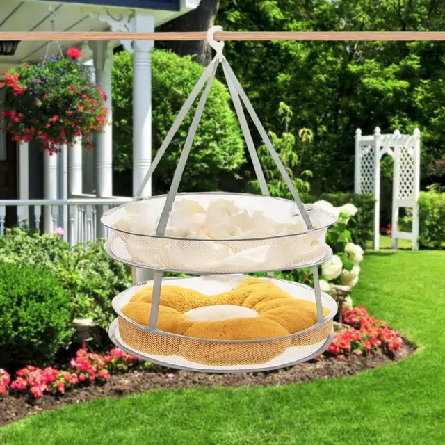 Ruhák Szárító Kosár Nettó Lapos Száraz Függő Állvány Fehérnemű Háló Otthoni Hozzáférés - Image 5