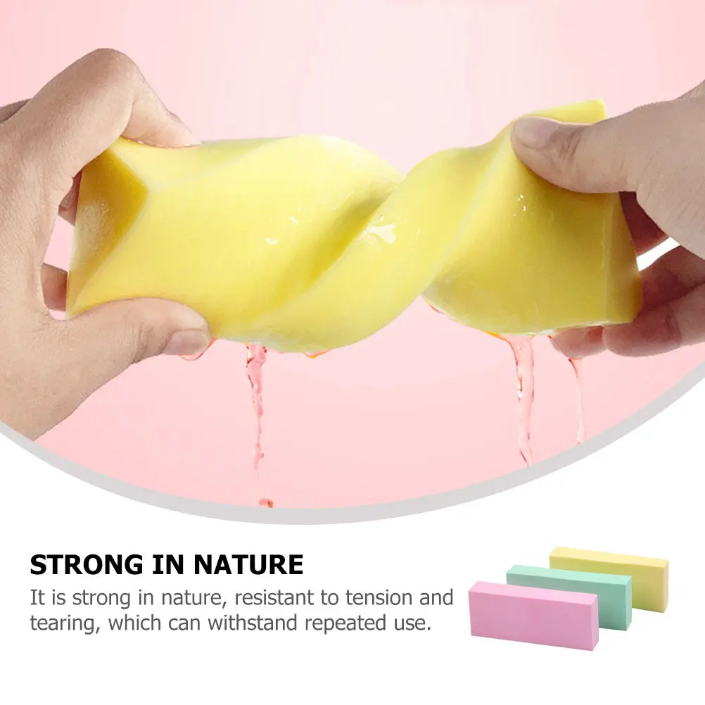 3Pcs 아트 수채화 스폰지 페인팅 용품 물 흡수성 컬러 스폰지 부드럽고 편안한 표면 튼튼하고 찢어지지 않는