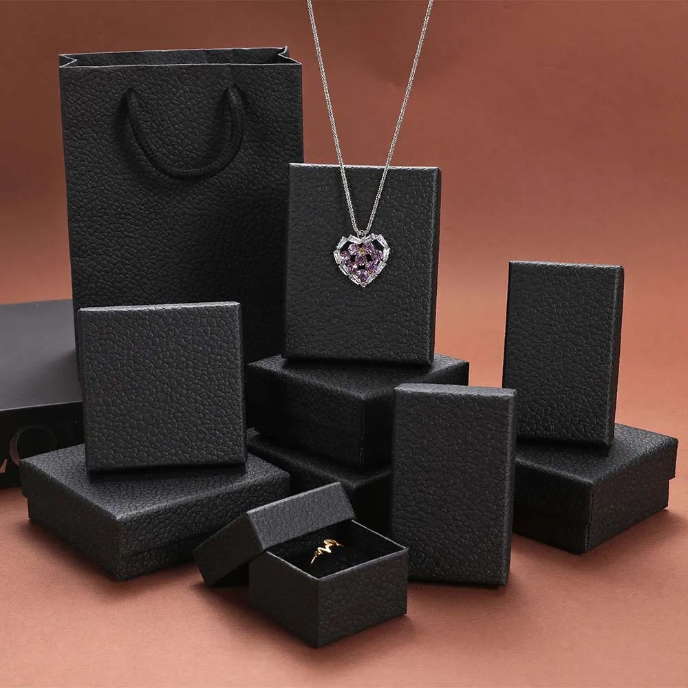 30pcs Collector Luxury Black Magnetic Jewelry Travel Box Ring Earring Necklace Bracelet Storage Organizer Gift Carton Boxes Case