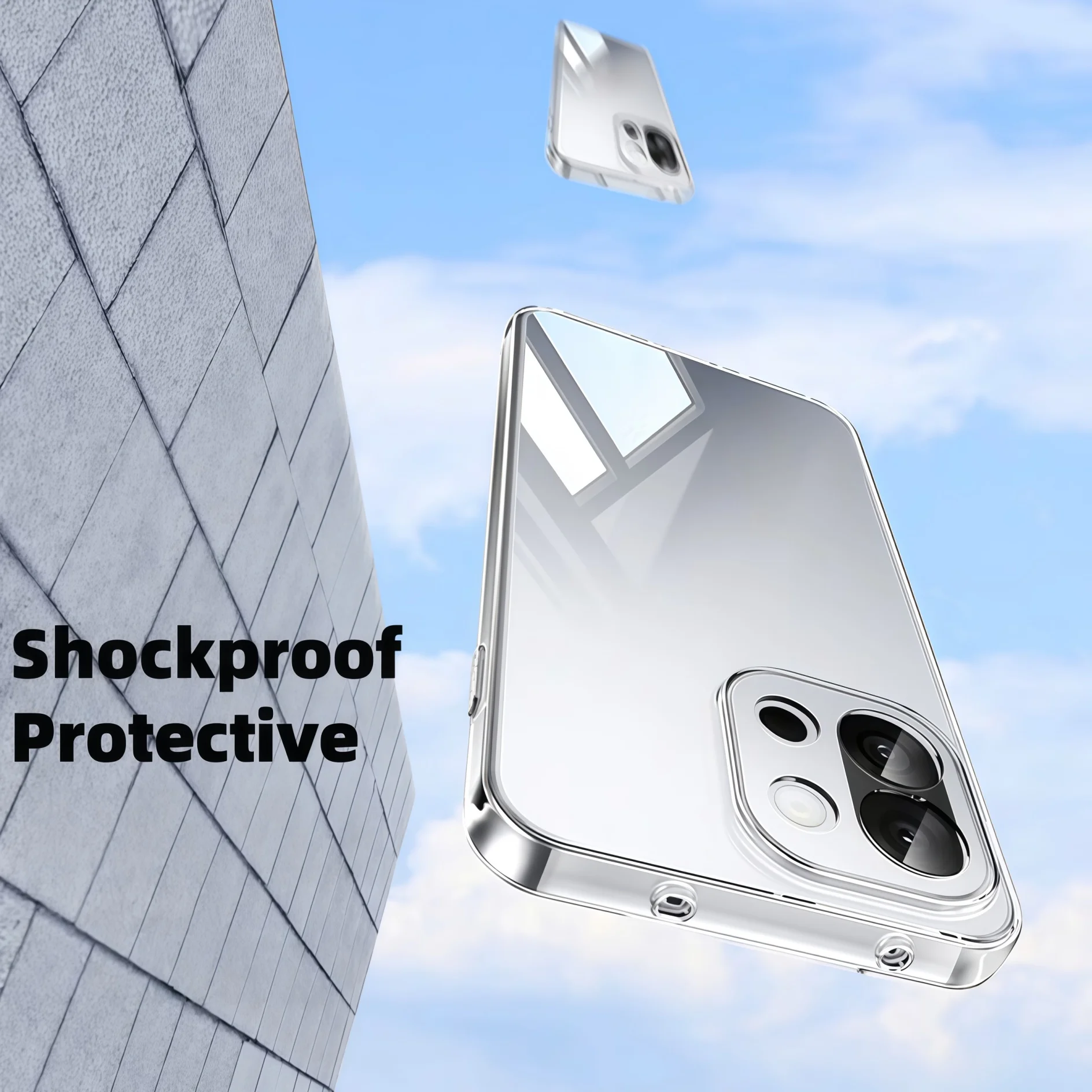 Clear Transparent TPU Shockproof Protection Phone Case