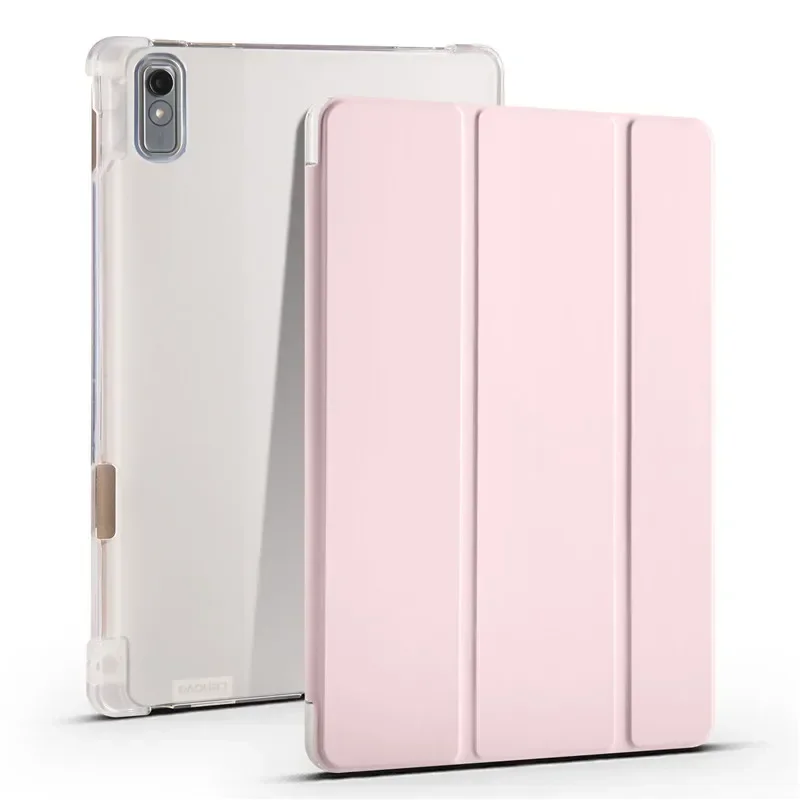 Premium Transparent Flip Leather Tablet Case with Pen Holder and Shockproof Protection