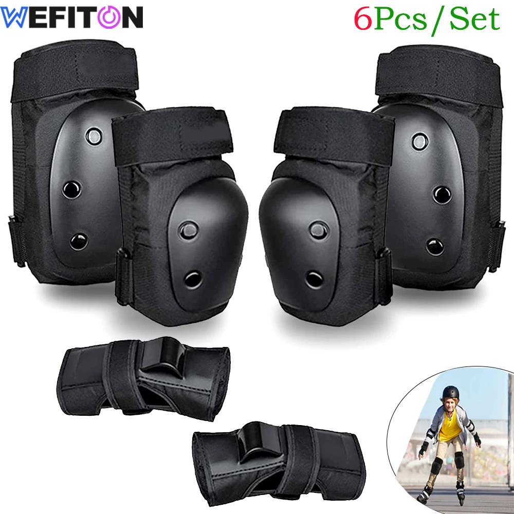 

6Pcs/Set Adult/Kids Knee Pads Elbow Pads Wrist Guards 6 in 1 Protectives Gear Set for Roller Skating Scooter Bicycle BMX Cycling