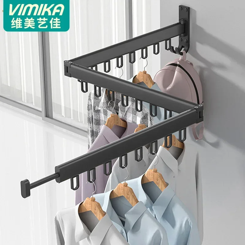 

Wall Mounted Clothes Hanger Rack, Retractable Clothes Drying Rack,Laundry Drying Rack,Collapsible for Laundry,Balcony