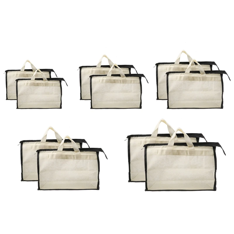 

10Pcs Clear Handbag Storage Organizer Dust Cover Bags, 5 Sizes Transparent Purse Protector Storage Bag For Closet Shelf