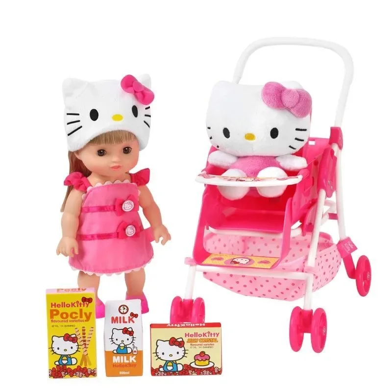 Hello Kitty new cute kawaii simulation doll folding stroller